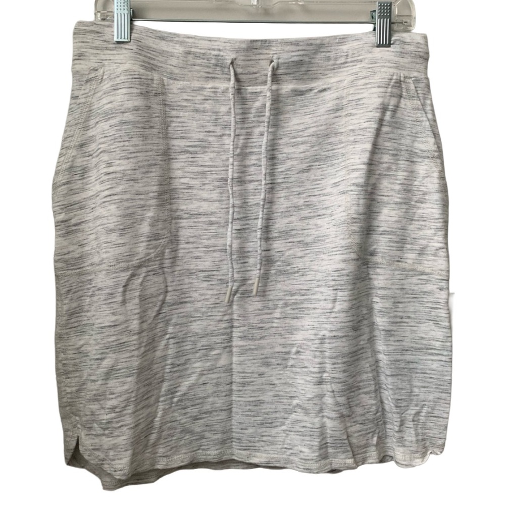 HILARY RADLEY Women’s Light Gray Drawstring Waist Rayon Spandex Poly Mini Skirt